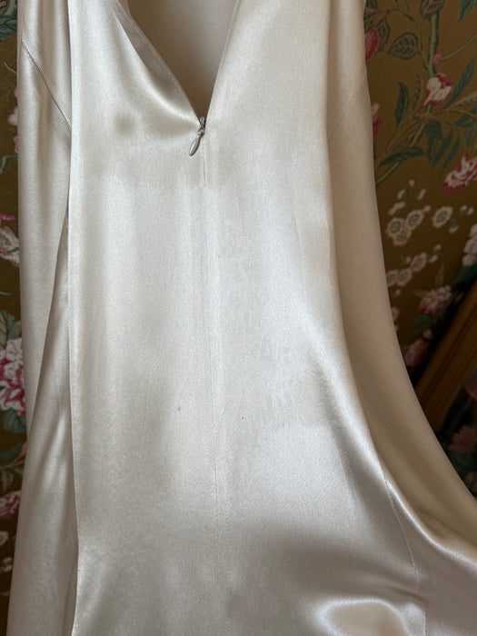 Sublime 1990's Plein Sud Oyster Satin Bias Cut Liquid Satin Gown / SM