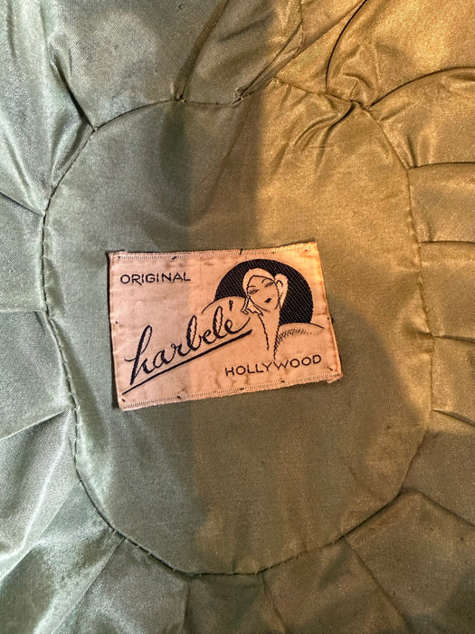Rare 1920's Harbelé Original, Hollywood Evergreen Fine-Woven Straw and Felt Cloche