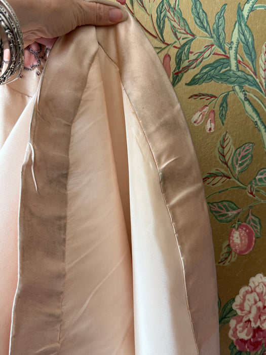 Spectacular 1950's Ballet Pink Custom Couture Silk Evening Gown From Isabell Gerhart / SM