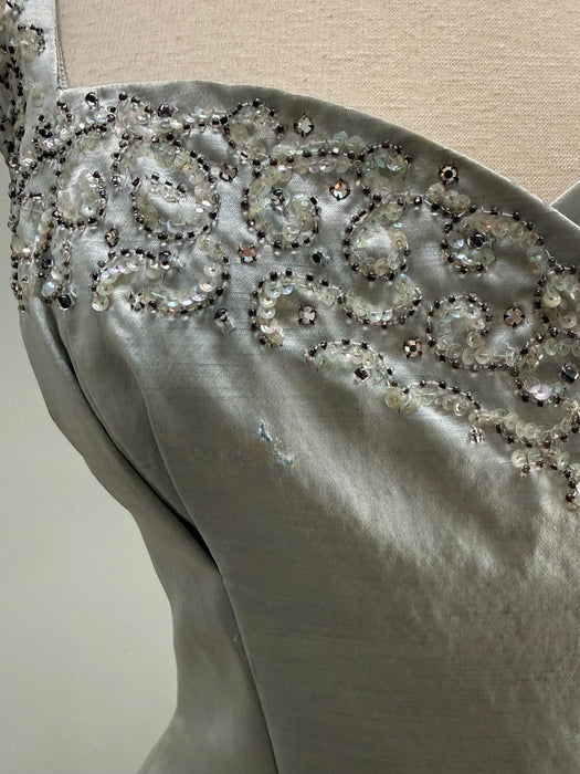Stunning 1950's Ice Blue Cocktail Dress By Rappi / XS