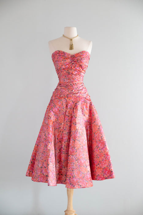 Vintage 1950's Italian Couture Silk Taffeta Dress Worn In Mona Lisa Smile / S