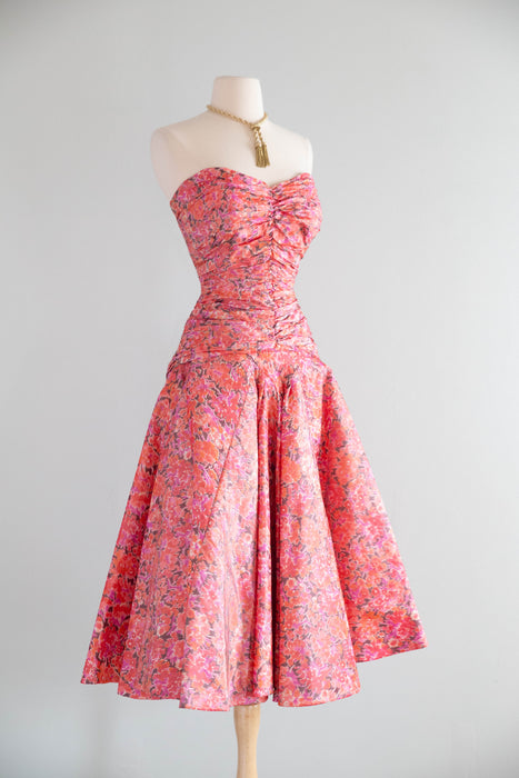 Vintage 1950's Italian Couture Silk Taffeta Dress Worn In Mona Lisa Smile / S