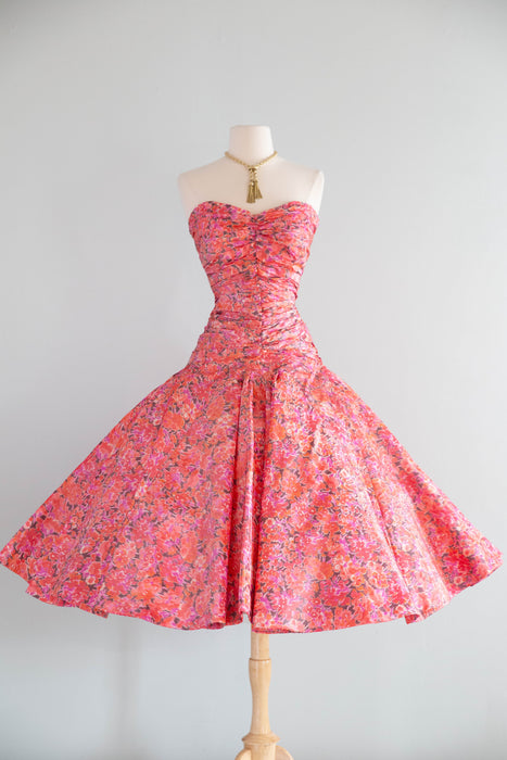 Vintage 1950's Italian Couture Silk Taffeta Dress Worn In Mona Lisa Smile / S