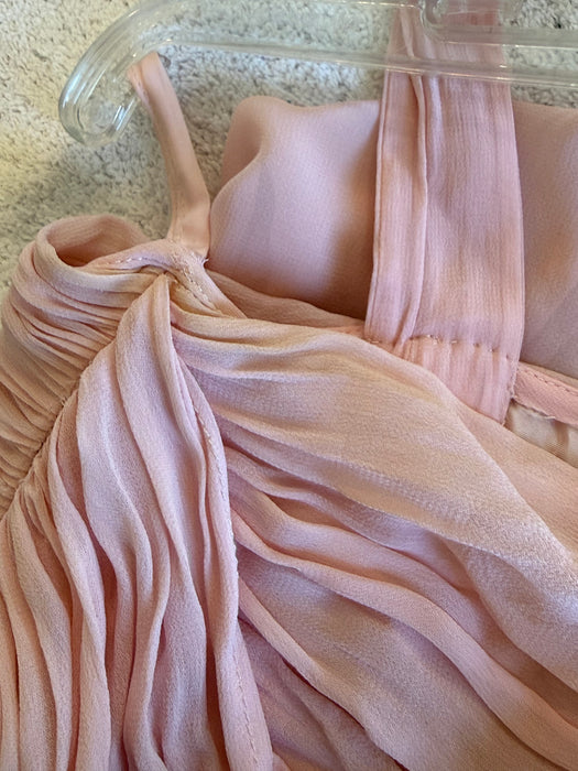 Glamorous 1950's Pastel Color Block Chiffon Formal Gown / M