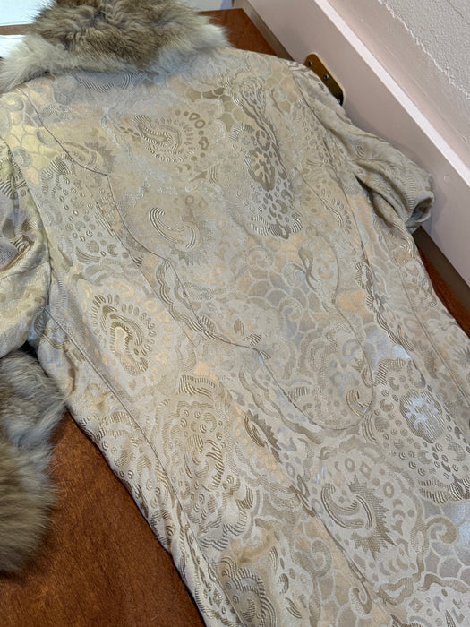Rare 1920's Silk Brocade Evening Coat From Rutledge of Pittsburg / M