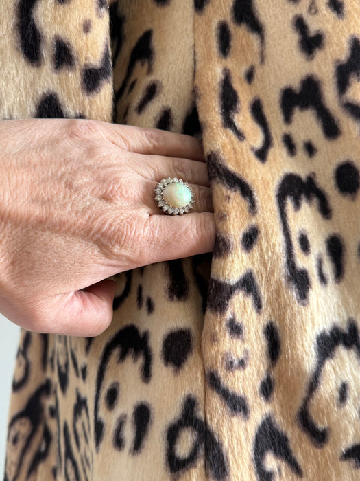 Fabulous 1960s Leopard Print Faux Fur Coat / XS