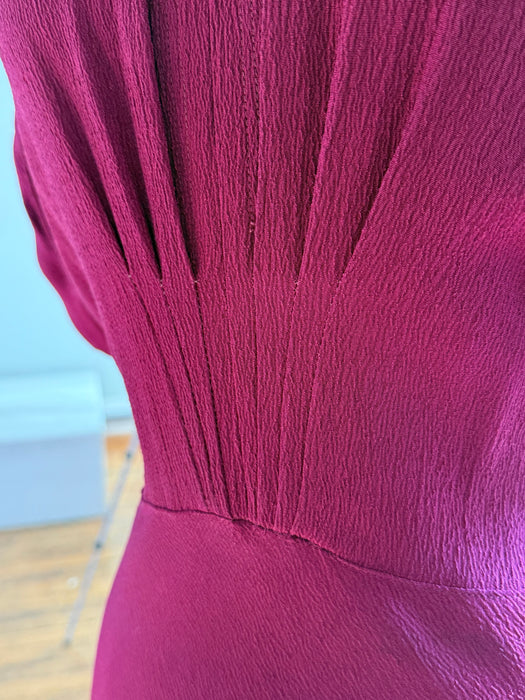 Fabulous 1930's SHOCKING Pink Bias Cut Evening Gown / SM