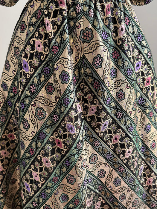 Spectacular Vintage Leonard Paris Metallic Brocade Evening Gown / S