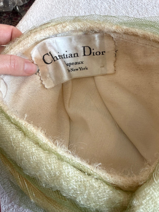Fabulous 1960's Christian Dior Turban Style Hat With Feathers