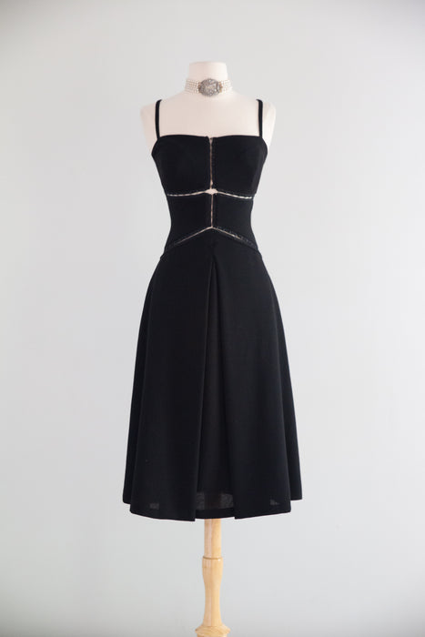 Sexy Vintage NOS Sybilla Corset Bodice Little Black Dress / SM