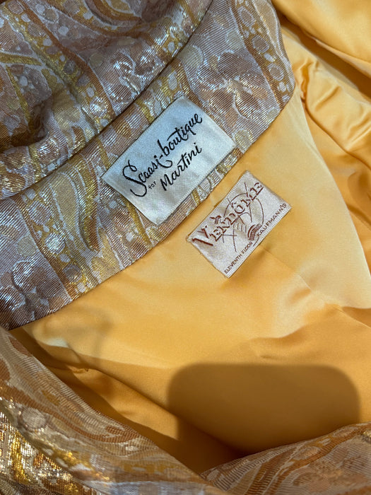 Spectacular 1960’s Arnold Scaasi Gold Brocade Evening Gown and Maxi Coat / M
