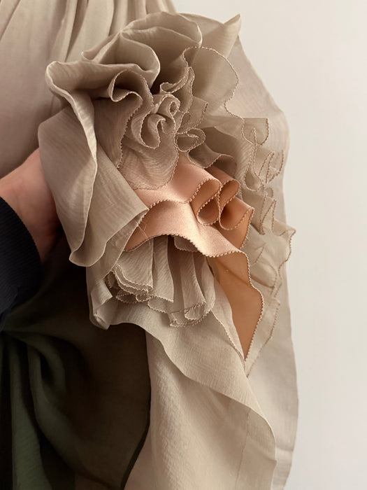 Sublime 1960's James Galanos Couture Silk Chiffon Modernist Cocktail Dress / S