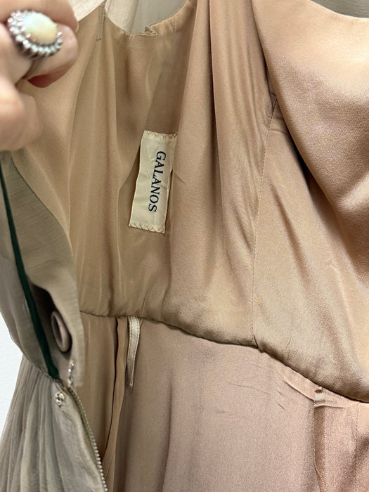 Sublime 1960's James Galanos Couture Silk Chiffon Modernist Cocktail Dress / S