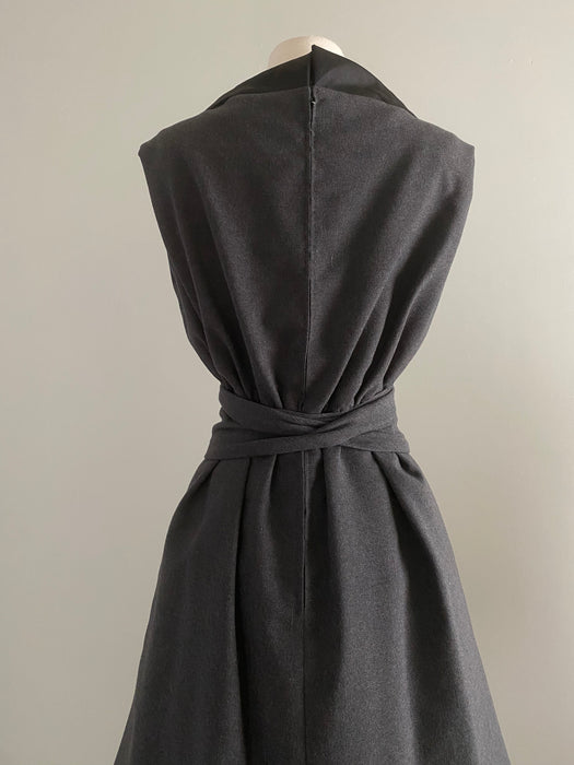 Iconic 1960's Sculpted Wool Dress by James Galanos / Small