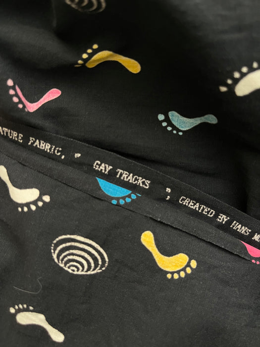 Vintage 1950's "Gay Tracks" Artist Print Skirt from Modern Jr. / S