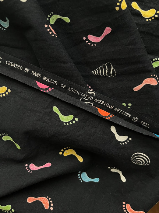 Vintage 1950's "Gay Tracks" Artist Print Skirt from Modern Jr. / S