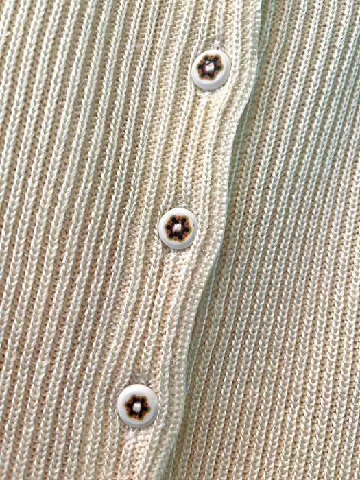 Vintage 1970's NOS Ivory Knit Tank Top by MISSONI / S