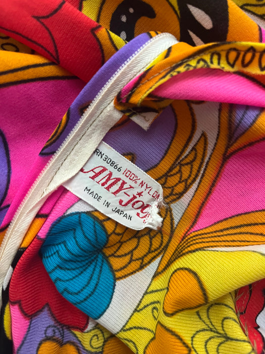 Vintage 1960's Psychedelic Mod Shift Dress by Amy-Joy / SM