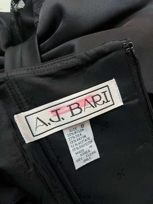 Vintage 1980's Strapless Lace Cocktail Dress by AJ Bari / SM