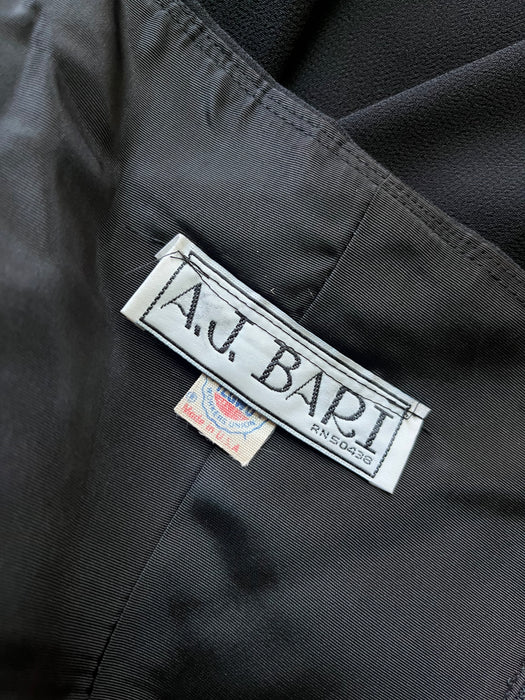 Vintage 1980's Strapless Black Cocktail Dress by AJ Bari / SM