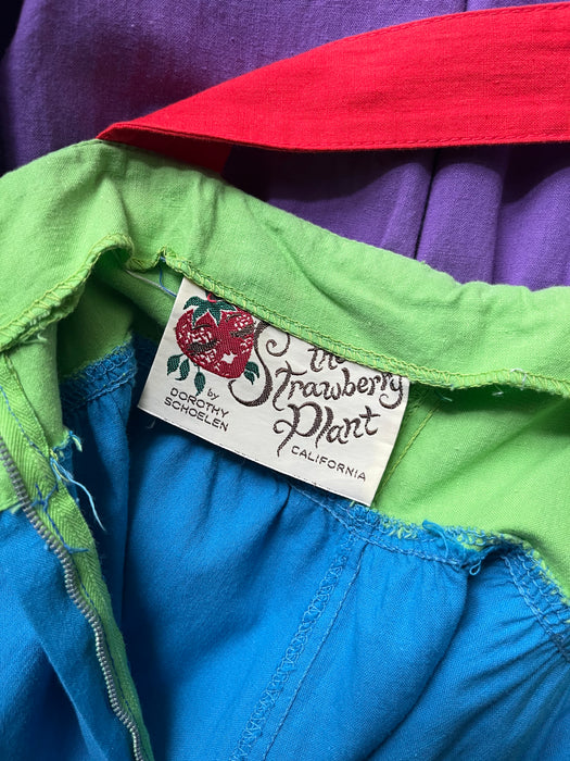 Vintage 1970's Rainbow PRIDE Colorblock Dress by The Strawberry Plant / S