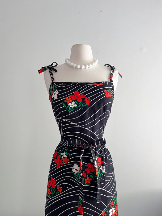 Sweet 1970’s Malia Honolulu Floral Print Dress / Sz S
