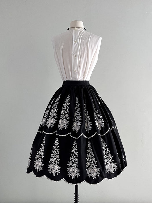 Black and white eyelet sale skirt