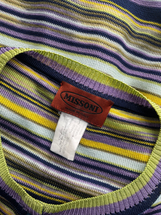 Vintage 1990's Striped Knit Cardigan Sweater by Missoni / M