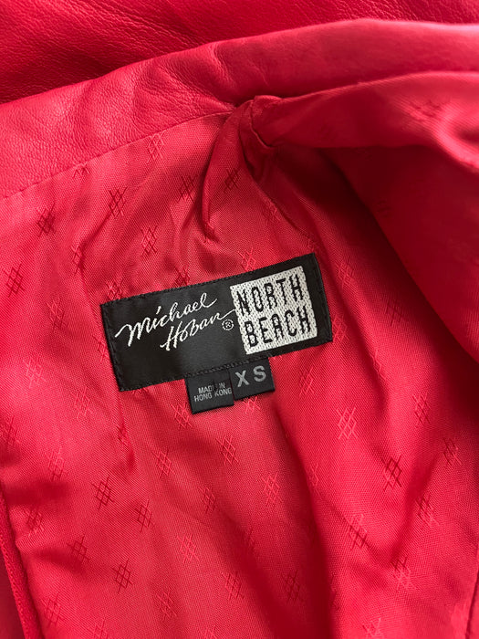 Vintage 1980's RED HOT Leather Mini Dress by North Beach / S