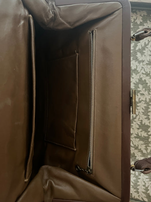 Fabulous Oversized Vintage 1960's Striped Floral Needlepoint Handbag