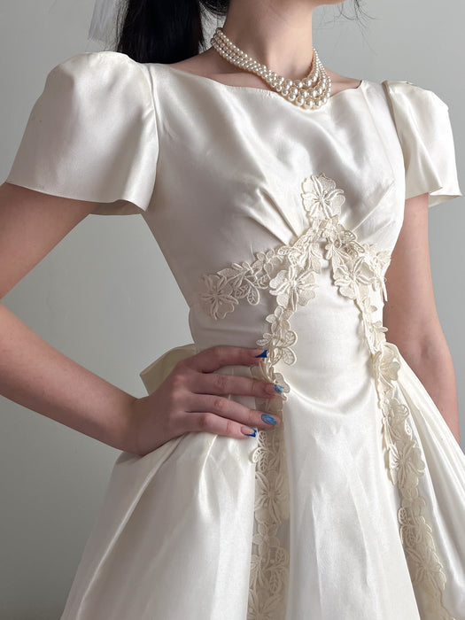 Sweetest 1950's Ivory Courthouse Wedding Dress / Sz XS