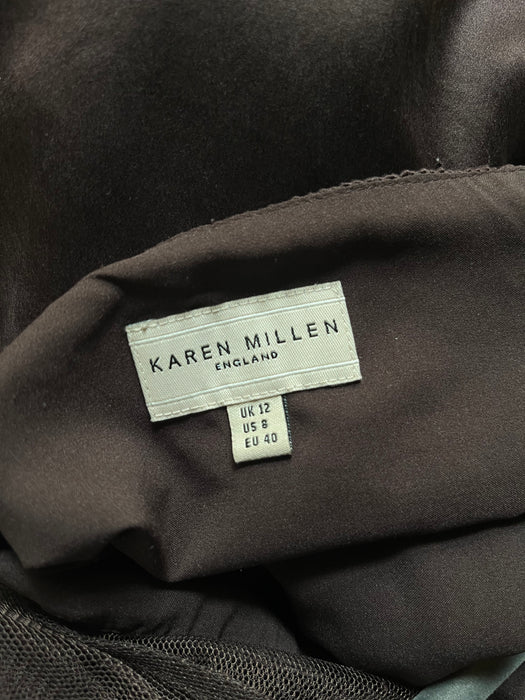 Vintage Y2K Chestnut Silk Lace Party Dress by Karen Millen / M