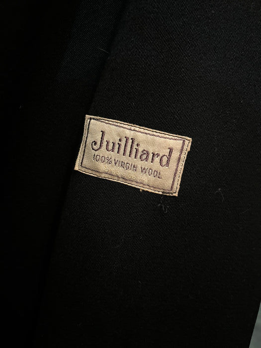 Vintage 1940's Black Wool Gabardine Swagger Coat by Julliard / M