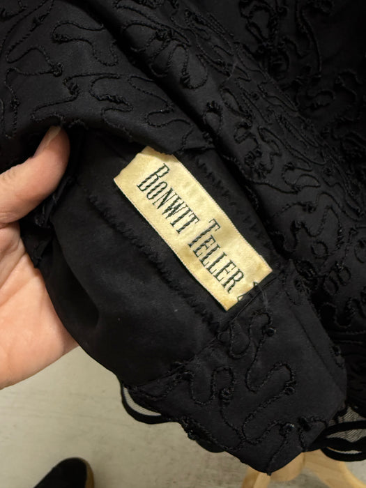 Iconic 1950’s Demi Couture Embroidered Silk Cocktail Party Dress From Bonwit Teller / S