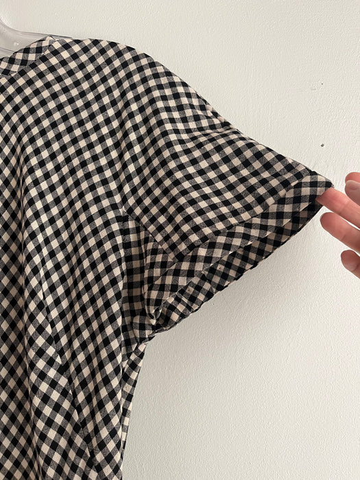 Vintage 1950's Pauline Trigere Gingham Wiggle Dress / XS