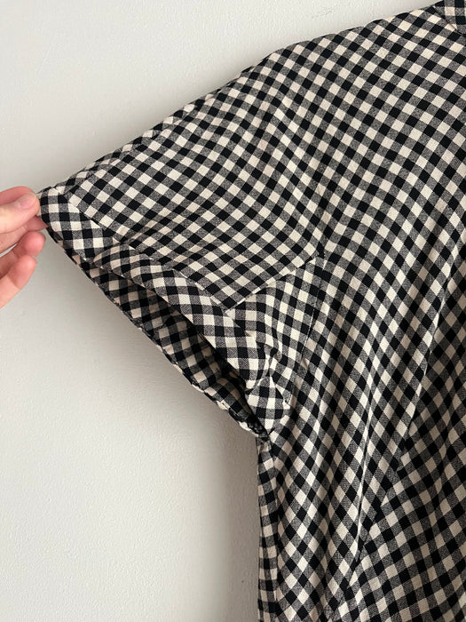 Vintage 1950's Pauline Trigere Gingham Wiggle Dress / XS