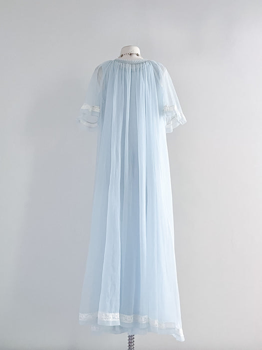 1950's Baby Blue Night Gown & Cover-up / Sz M Xtabay Vintage 1950's Baby Blue Night Gown & Cover-up / Sz M Xtabay Vintage