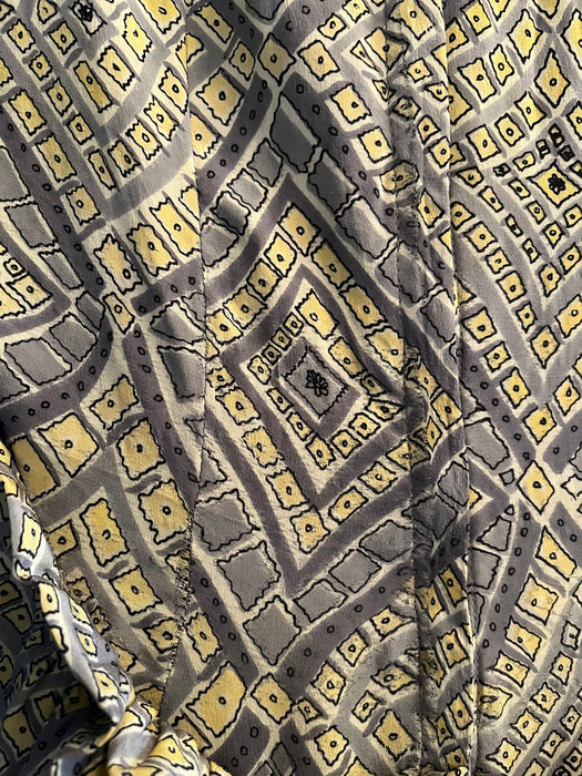 Vintage 1940's Diamond Mosaic Print Rayon Dress by Marberl of California / M