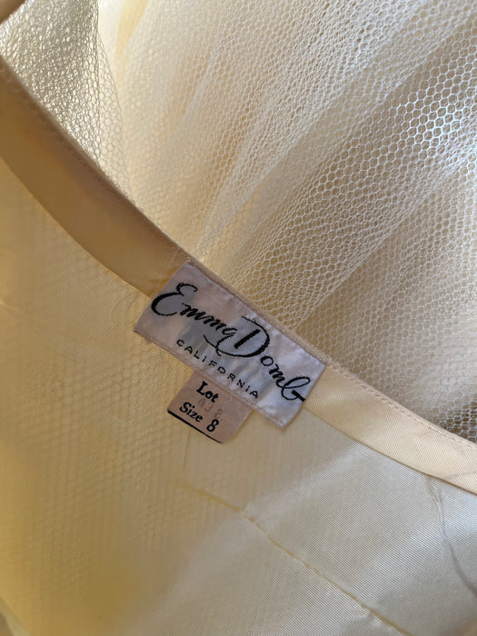 Gorgeous 1950's Pastel Yellow Tulle Party Dress by Emma Domb / Sz XS