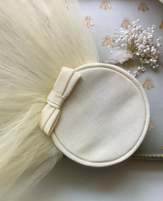 Darling 1960's Custom Made Pillbox Wedding Hat / OSFM