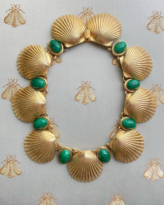 RARE 1970's Sea Shell Statement Necklace By Mimi Dated 1973