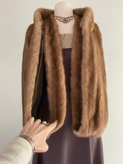 Gorgeous 1950's Mink fur Cape / OS