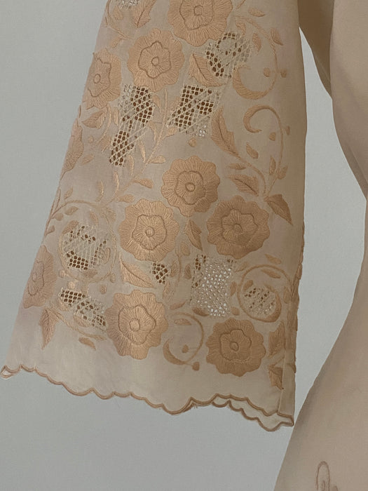 Darling 1960's Pina Silk Embroidered Shift Dress / ML