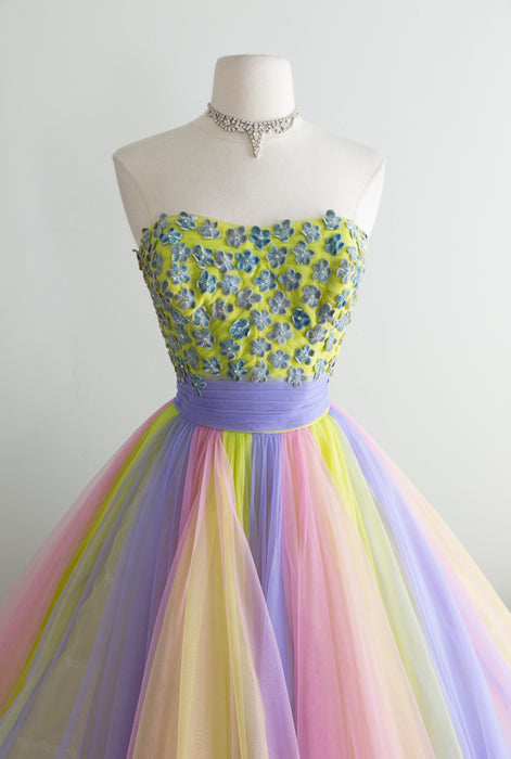 Magical Mystical 1950's Unicorn Rainbow Party Dress / Waist 24