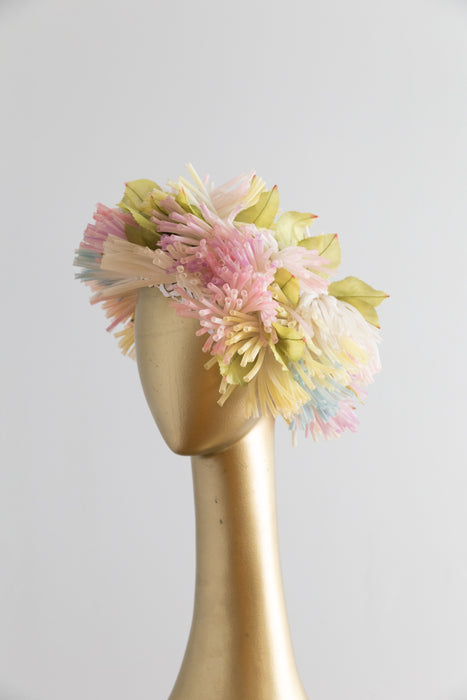 Vintage 1960's Christian Dior Floral Garden Party Hat