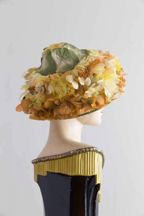 Vintage Schiaparelli Floral Garden Party Hat