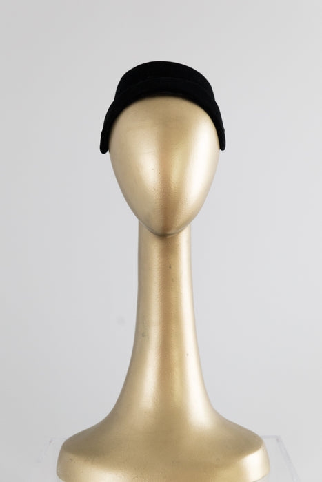Vintage 1950's Luci Puci Black Velvet Sculptural Cocktail Hat
