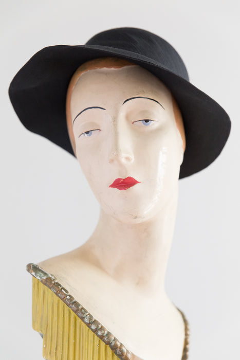 Adorable 1960's Black Bucket Style Hat From Neiman Marcus