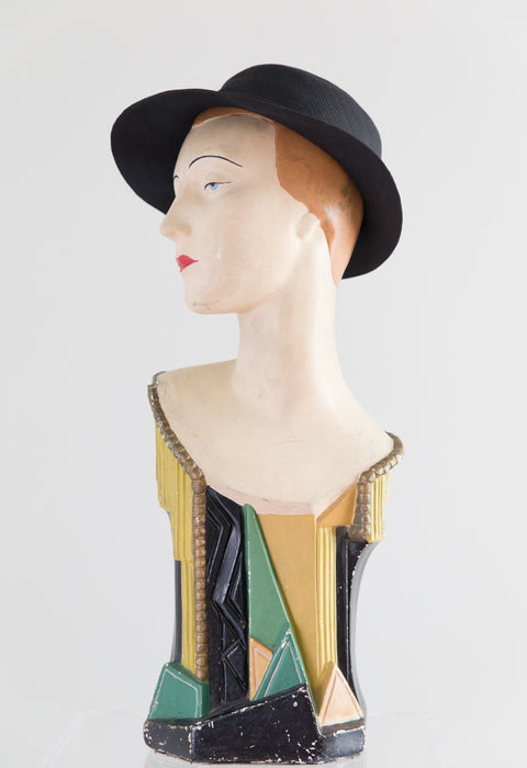 Adorable 1960's Black Bucket Style Hat From Neiman Marcus