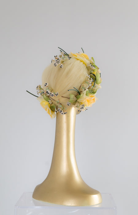 Beautiful 1960’s Yellow Couture Garden Party Hat by Lora